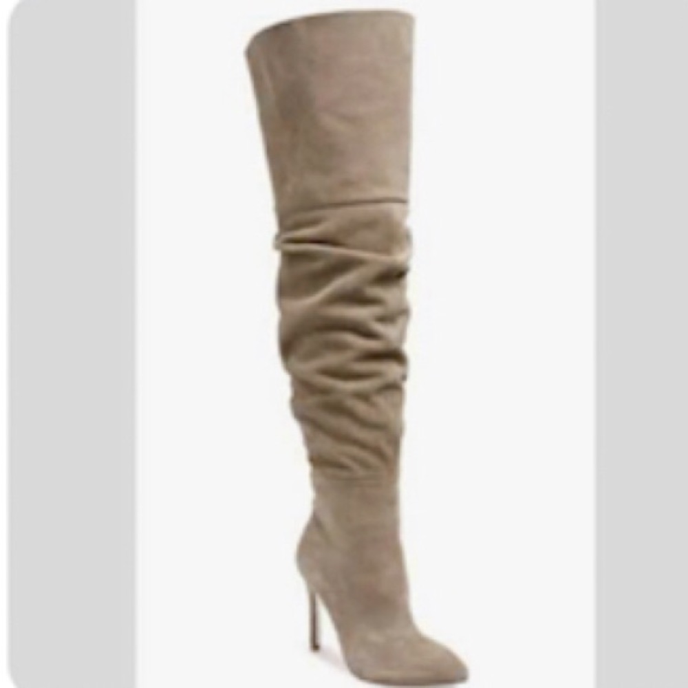 Chinese Laundry/ Kristin Cavallari calissa over the knee Grey suede boot, sz 10